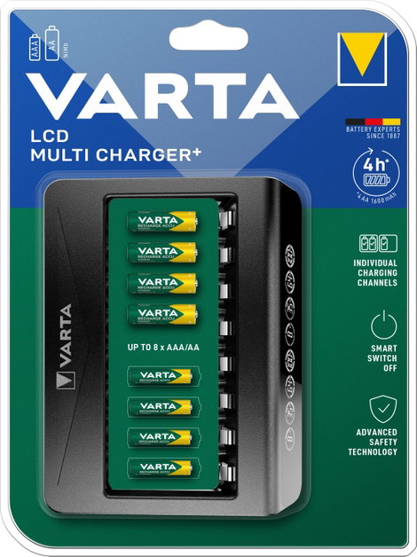 Hengeres akkutöltő, NiMH mikro (AAA), ceruza (AA), Varta LCD Multi-Plus 2. kép