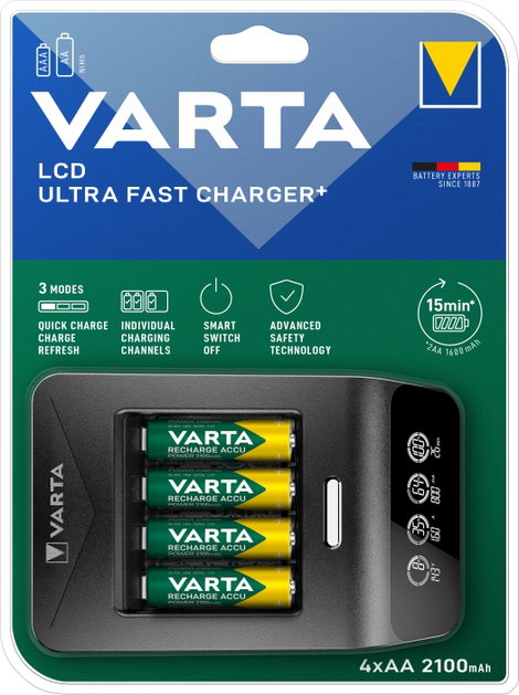 Ultra gyors akkutöltő 4 db ceruzaakkuval, Varta LCD Ultra Fast Charger 57685101441 5. kép