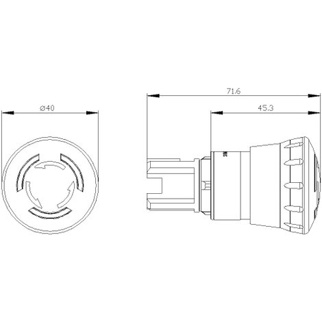 Siemens 3SU1001-1HB20-0AA0 Vészmegállító gomba nyomógomb IP66, IP67, IP69/IP69K 1 db 2. kép
