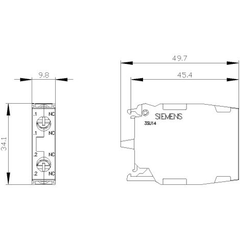 Siemens 3SU1400-1AA10-1EA0 Érintkező modul 2 nitó 1 db 3. kép