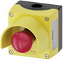 Siemens 3SU18010NB002AC2 3SU1801-0NB00-2AC2 Gomba alakú kapcsoló házban, védőgallérral Sárga Forgató bélyegkép