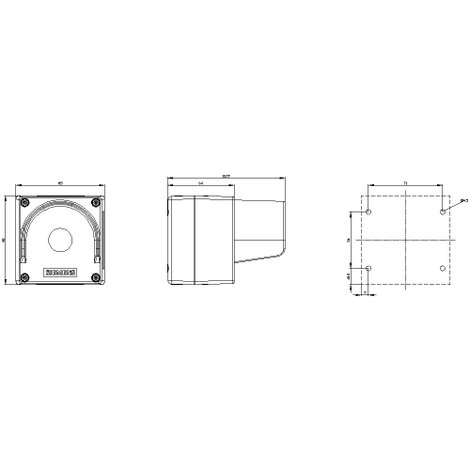 Siemens 3SU1801-0AA00-0AC2 Üres ház 1 beépítési hely, védőgallérral (H x Sz x Ma) 85 x 85 x 112.5 mm 2. kép