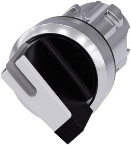 Siemens 3SU10522BF600AA0 3SU1052-2BF60-0AA0 Karos billenőkapcsoló Fém előlapi gyűrű, magasfényű Feke