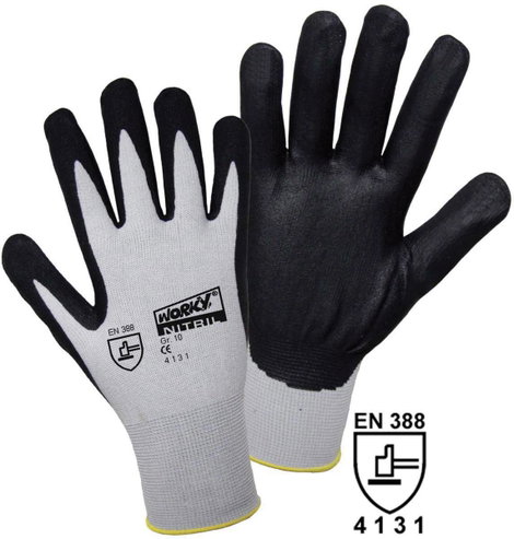 L+D worky FOAM Nylon NITRILE 1158-11 Nylon Munkakesztyű Méret (kesztyű): 11, XXL CAT II 1 pár