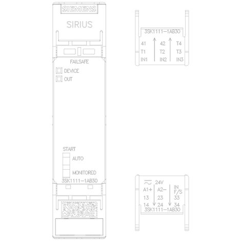 Biztonsági kapcsolórelé 24 V, Siemens SIRIUS 3SK11 4. kép