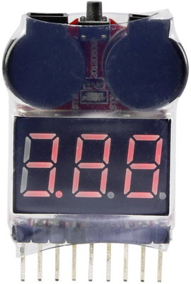 LiPo akku ellenőrző, alacsony feszültség riasztással, Reely LiPo checker