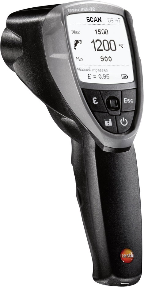 Infrahőmérő, távhőmérő 50:1 optikával -10 től +1500 °C-ig Testo 835-T2