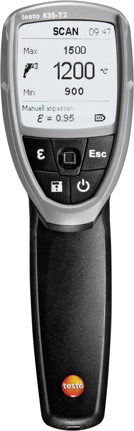 Infrahőmérő, távhőmérő 50:1 optikával -10 től +1500 °C-ig Testo 835-T2 2. kép