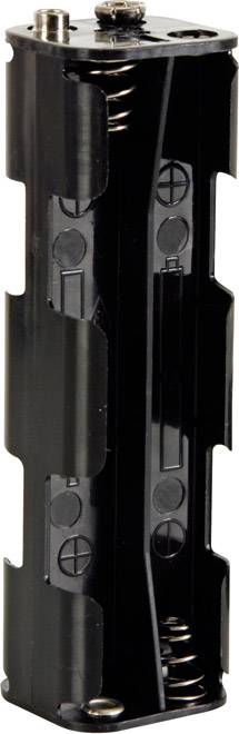 Velleman BH382B Elemtartó 8 Ceruza (AA) Patent csatlakozó (H x Sz x Ma) 108.5 x 31.5 x 29.5 mm