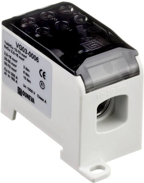 Ouneva Group VG03-0006 Elosztó tömb Csavaros csatlakozó Szürke 1 db