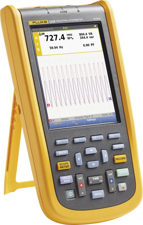 Fluke 125B/EU Kézi oszcilloszkóp 40 MHz 2 csatornás 4 GSa/mp Multiméter funkciók 1 db 2. kép
