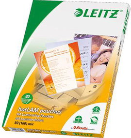 Fényes lamináló fólia 100 db DIN A4 80 mikron, Leitz 33818