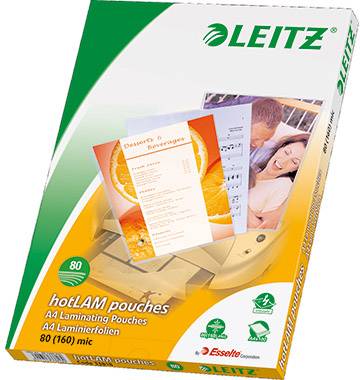 Fényes lamináló fólia 100 db DIN A4 80 mikron, Leitz 33818