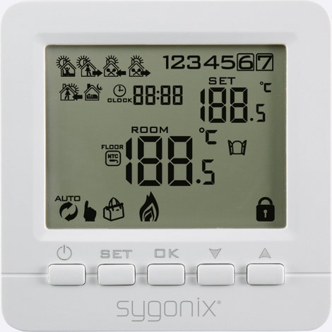 Programozható falba süllyeszthető termosztát 5 ... 35 °C, Sygonix SY-4500818 3. kép