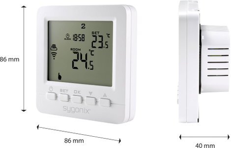 Vezeték nélküli, programozható helyiség termosztát 5...35 °C, Sygonix 10. kép