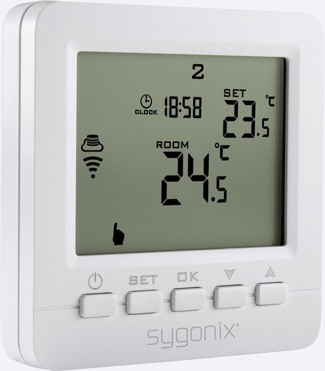 Vezeték nélküli, programozható helyiség termosztát 5...35 °C, Sygonix 2. kép