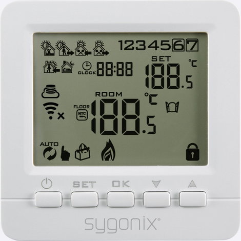 Vezeték nélküli, programozható helyiség termosztát 5...35 °C, Sygonix 3. kép