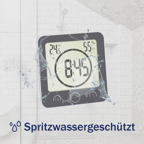 TFA Dostmann Bad- /Küchenuhr mit Timer Időzítő Szürke digitális 5. kép