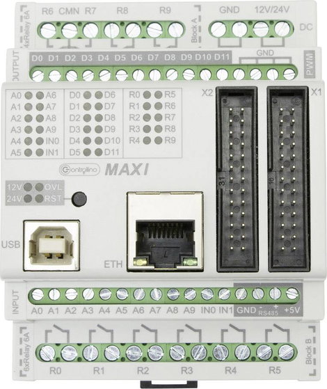 SPS/PLC vezérlőegység 12/24 V/DC, Controllino MAXI 100-100-00 3. kép
