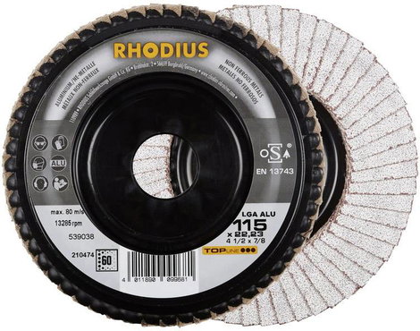 Rhodius 210474 LGA ALU Felületcsiszoló korong Ø 115 mm Furat átmérő 22.23 mm Nem vastartalmú fém 1 d 3. kép