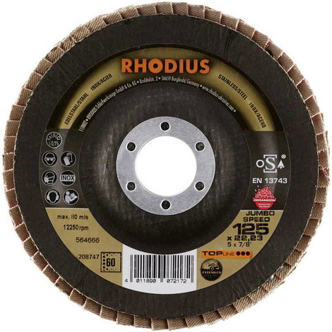 Rhodius 208747 JUMBO SPEED Felületcsiszoló korong Ø 125 mm Furat átmérő 22.23 mm Nemesacél 1 db 4. kép