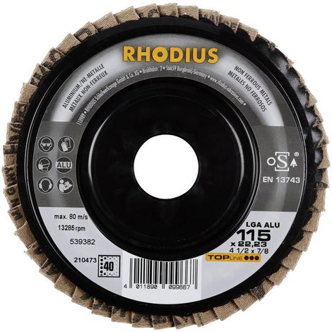 Rhodius 210473 LGA ALU Felületcsiszoló korong Ø 115 mm Furat átmérő 22.23 mm Nem vastartalmú fém 1 d 3. kép