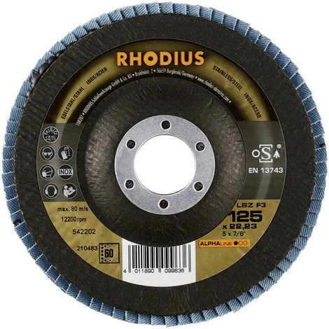 Rhodius 210483 LSZ F3 Felületcsiszoló korong Ø 125 mm Furat átmérő 22.23 mm Nemesacél 1 db 5. kép