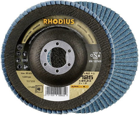 Rhodius 210482 LSZ F3 Felületcsiszoló korong Ø 125 mm Furat átmérő 22.23 mm Nemesacél 1 db 5. kép