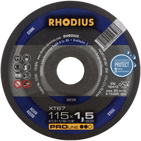 Rhodius XT67 210742 Vágótárcsa, egyenes 115 mm 1 készlet Acél 2. kép