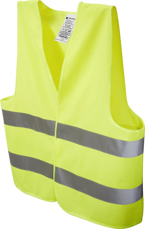 TOOLCRAFT TO-6542478 Biztonsági mellény neon sárga univerzális méret EN ISO 20471: 2013 EN ISO 20471 2. kép