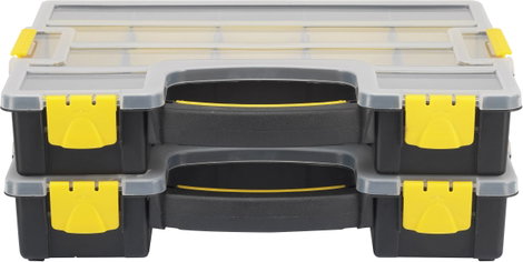 Rendszerező dobozkészlet 370 x 286 x 140 mm, 15 rekesz, 2 db, Basetech 2226339 6. kép