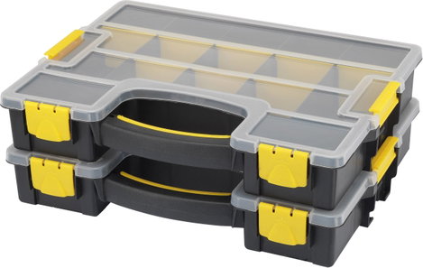 Rendszerező dobozkészlet 370 x 286 x 140 mm, 15 rekesz, 2 db, Basetech 2226339 7. kép
