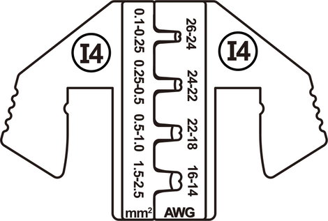 TOOLCRAFT PLE-0I4 TO-6483003 Krimpelő betét Laposdugasz 0.1 - 2.5 mm² Alkalmas márka TOOLCRAFT PZ-50 5. kép