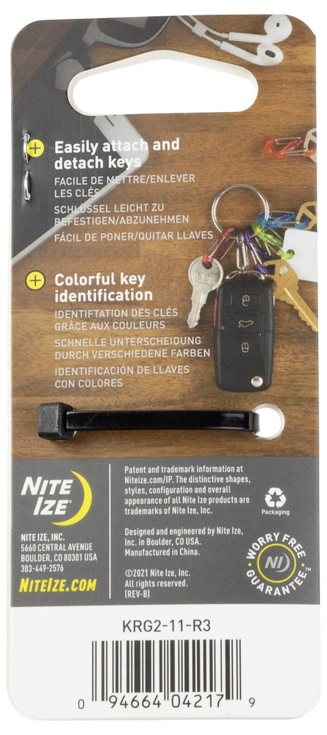 NITE Ize Kulcskarika karabinerrel NI-KRG2-11-R3 S-Biner Piros, Fekete, Lila, Zöld, Narancs, Kék 1 db 10. kép
