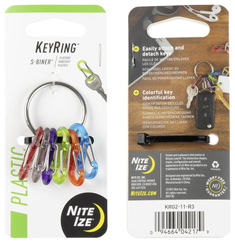 NITE Ize Kulcskarika karabinerrel NI-KRG2-11-R3 S-Biner Piros, Fekete, Lila, Zöld, Narancs, Kék 1 db 11. kép