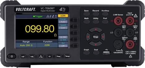 Digitális asztali multiméter adatgyűjtővel CAT I 1000 V, CAT II 600 V 60000 digit, Voltcraft VC-7060 2. kép