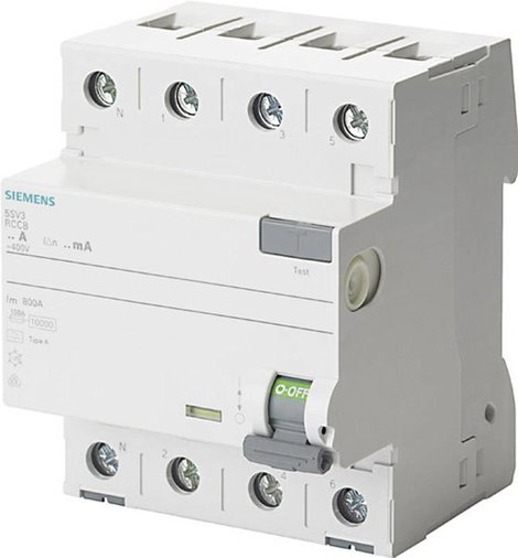 Siemens 5SV3346-6KL Siemens Dig.Industr. FI védőkapcsoló A 4 pólusú 63 A 0.03 A 400 V