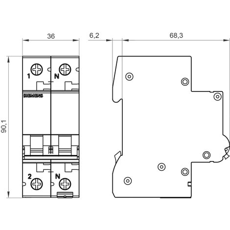 Siemens 5SL65166 5SL6516-6 Vezeték védőkapcsoló 16 A 230 V 2. kép