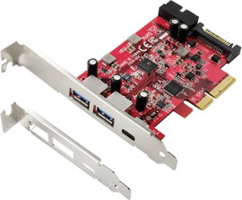 Renkforce 1+4 port USB 3.1 kontroller kártya USB 3.2 (2. generáció)(USB 3.1) PCIe x4