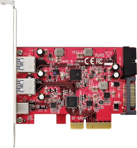 Renkforce 1+4 port USB 3.1 kontroller kártya USB 3.2 (2. generáció)(USB 3.1) PCIe x4 2. kép
