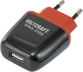 Hálózati USB töltő, 1x USB max. 2100 mA, Auto-detect, VOLTCRAFT SPAS-2100