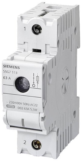Siemens 5SG7113 Terhelés leválasztó kapcsoló Biztosíték méret = D02 63 A 230 V 1 db