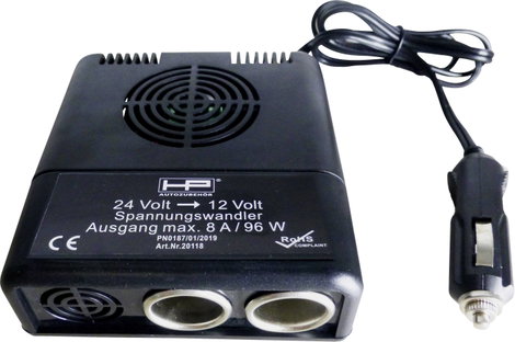 HP Autozubehör 20118 24V > 12V Feszültségváltó 96 W 1 db (H x Sz x Ma) 11.5 mm x 11 cm x 4.5 cm Kime