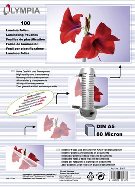 Olympia Lamináló fólia DIN A5 fényes 100 db