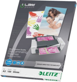 Leitz Lamináló fólia DIN A3 100 mikron fényes 100 db