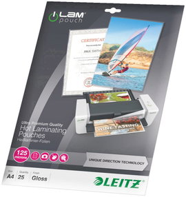 Leitz Lamináló fólia DIN A4 125 mikron fényes 25 db