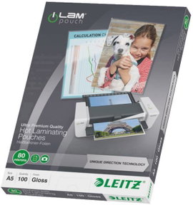 Leitz Lamináló fólia DIN A5 80 mikron fényes 100 db