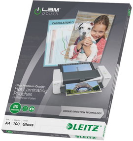 Leitz Lamináló fólia DIN A4 80 mikron fényes 100 db