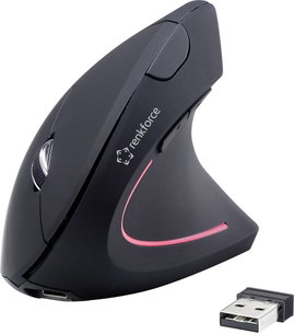 Renkforce RF-WM-322 Ergonomikus egér Rádiójel vezérlésű Optikai Fekete 5 Gombok 1600 dpi Ergonómikus
