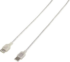 Renkforce USB kábel USB 2.0 USB-A dugó, USB-A alj 3.00 m Átlátszó RF-4538152